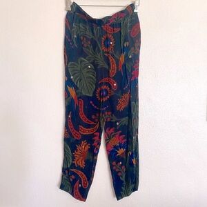 FARM Rio NAVY TROPICAL TAPESTRY PANTS - Size Medium